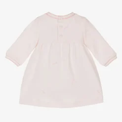 Girls Pink Cotton Ginkgo Leaf Dress