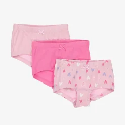 Girls Pink Cotton Knickers (3 Pack)