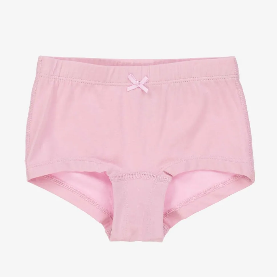 Girls Pink Cotton Knickers (3 Pack)