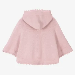 Girls Pink Cotton Knit Cape