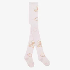Girls Pink Cotton Knit Tights
