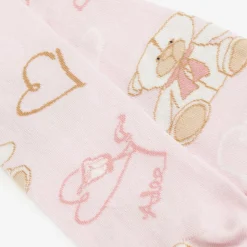 Girls Pink Cotton Knit Tights