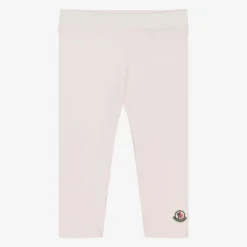 Girls Pink Cotton Leggings