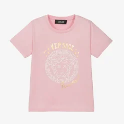 Girls Pink Cotton Medusa T-Shirt