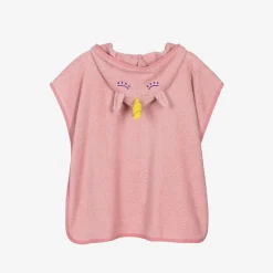 Girls Pink Cotton Poncho Towel