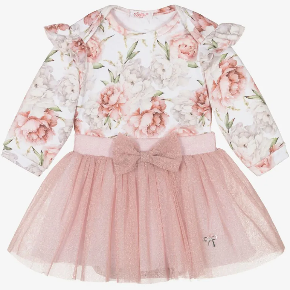 Girls Pink Cotton Skirt Set