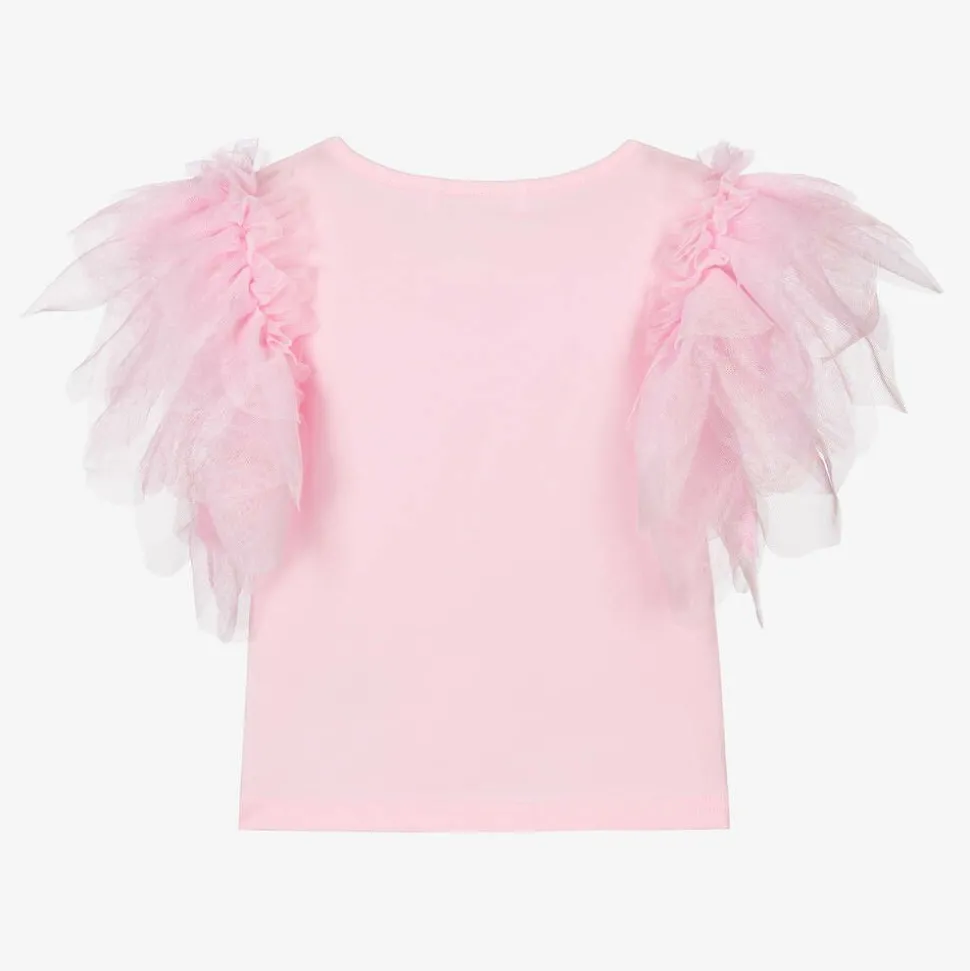 Girls Pink Cotton 1st Birthday T-Shirt
