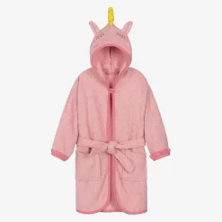 Girls Pink Cotton Towelling Bathrobe