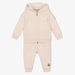 Girls Pink Cotton Tracksuit