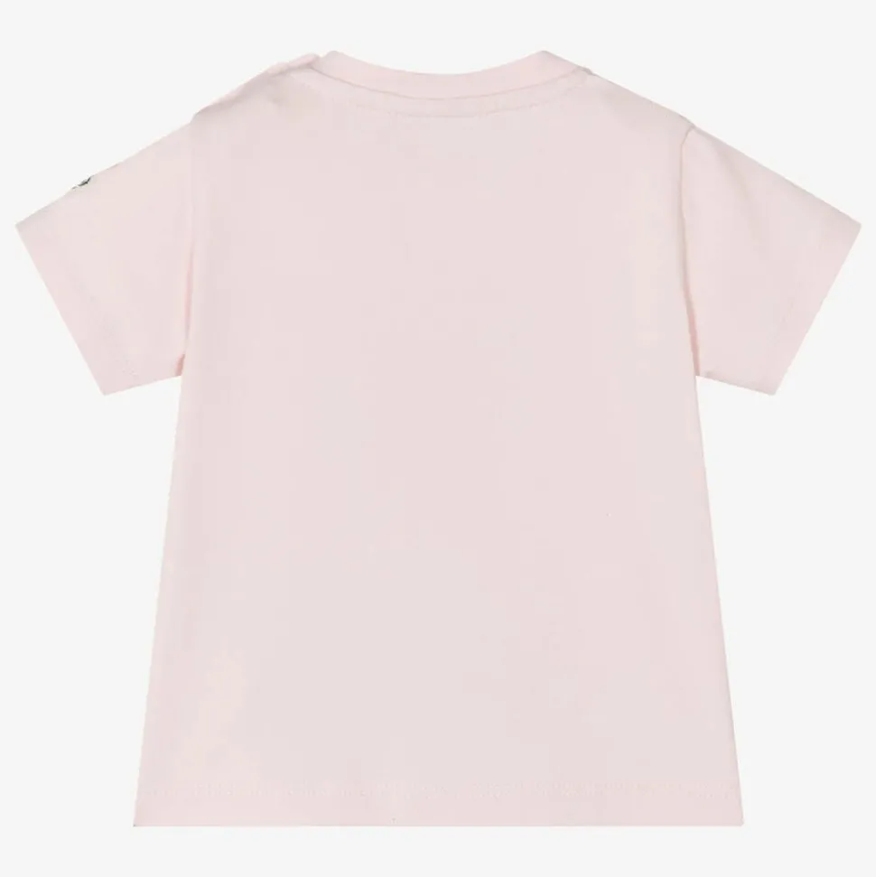 Girls Pink Embroidered Cotton T-Shirt