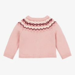 Girls Pink Fair Isle Cardigan