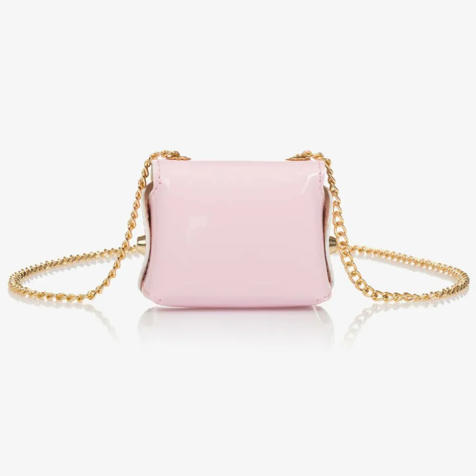 Girls Pink Faux Leather Mini Bag (8cm)