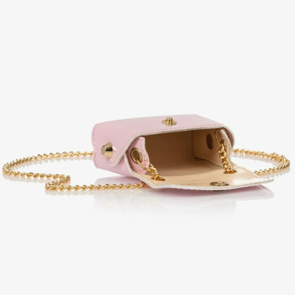 Girls Pink Faux Leather Mini Bag (8cm)