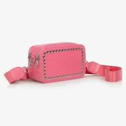 Girls Pink Faux Leather Shoulder Bag (19cm)