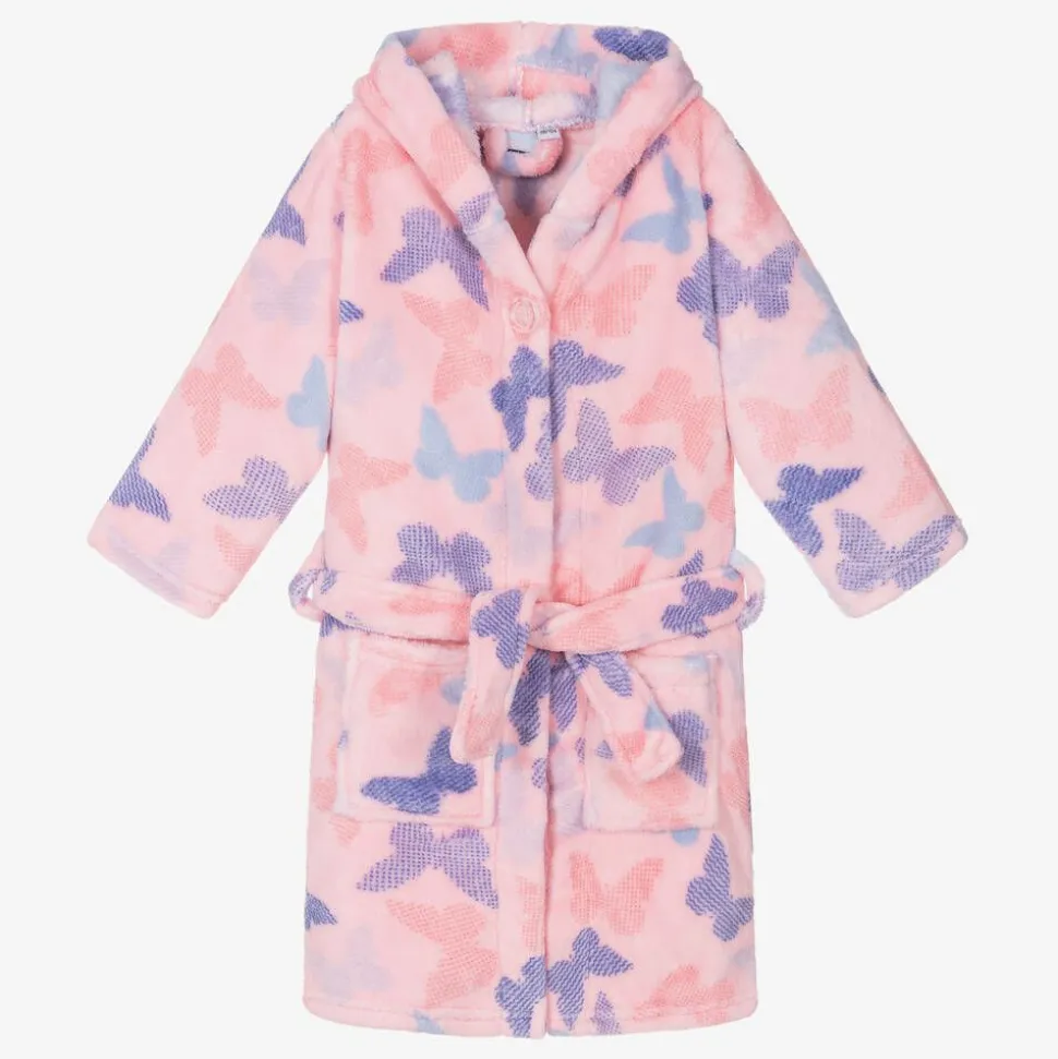 Girls Pink Fleece Dressing Gown