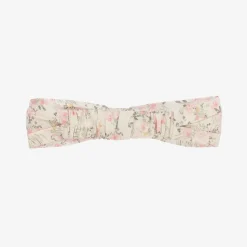 Girls Pink Floral Cotton Headband