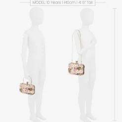 Girls Pink Flower Clutch Bag (20cm)