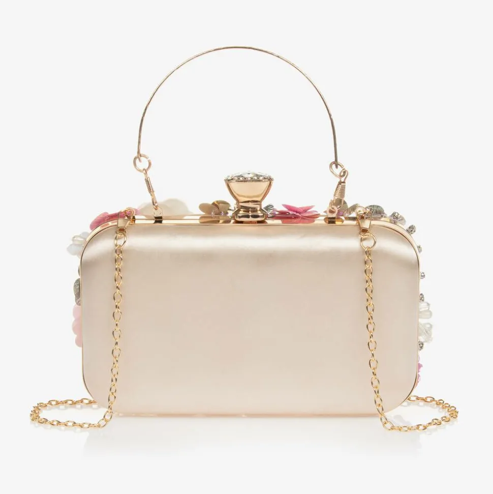 Girls Pink Flower Clutch Bag (20cm)