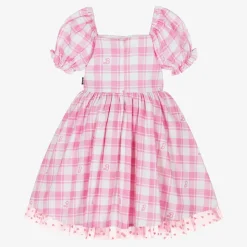 Girls Pink Gingham Barbie Dress