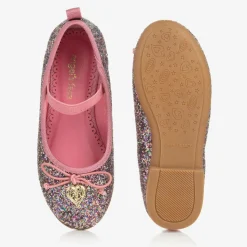 Girls Pink Glittery Ballerina Shoes