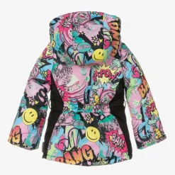 Girls Pink Graffiti Print Ski Jacket