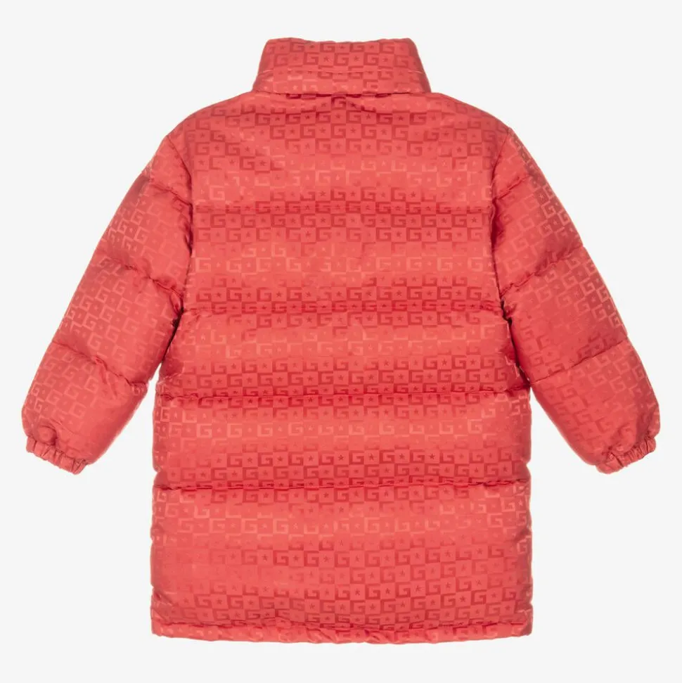 Girls Pink Hooded Puffer Coat