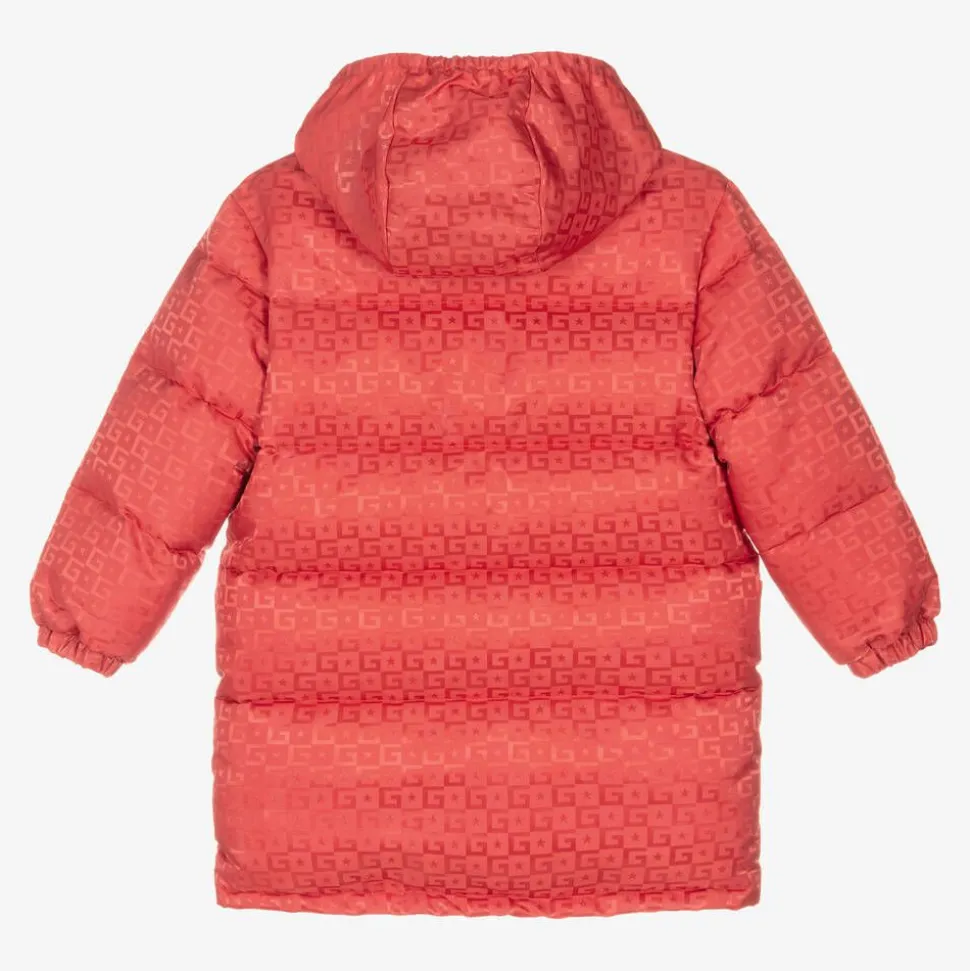 Girls Pink Hooded Puffer Coat