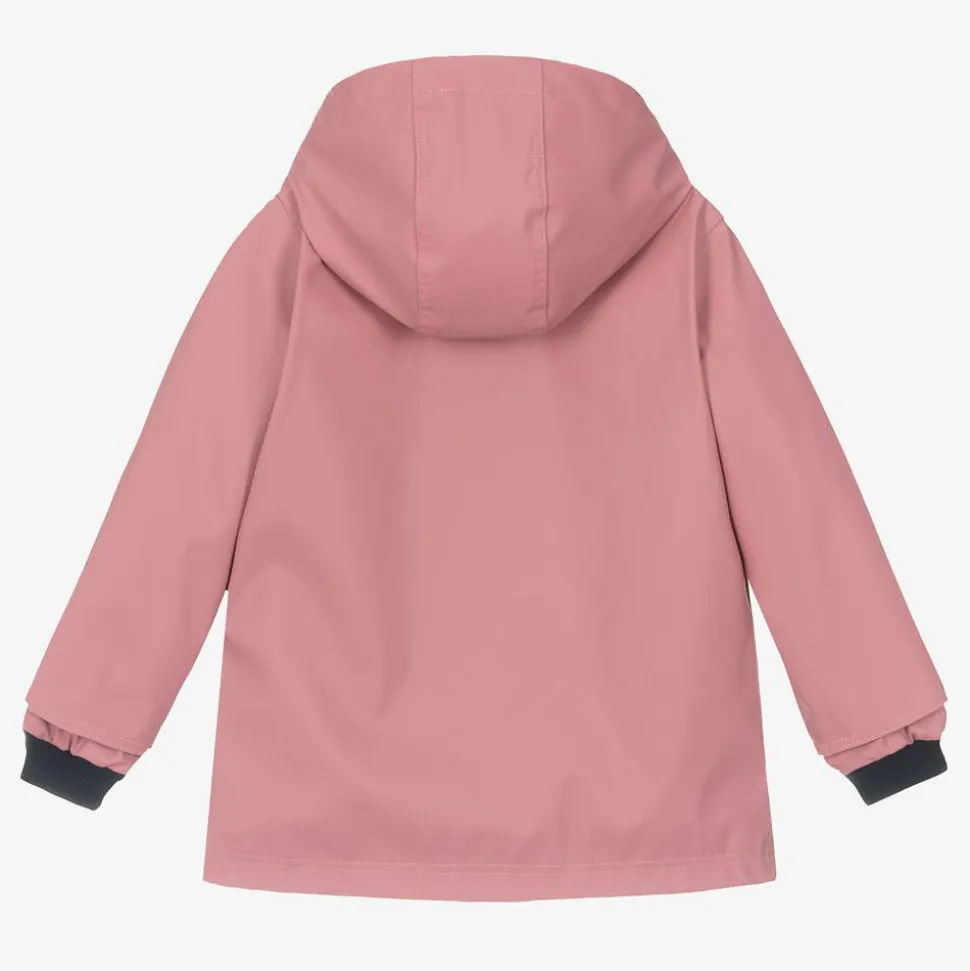 Girls Pink Hooded Raincoat