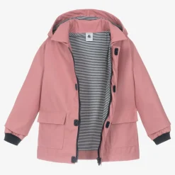 Girls Pink Hooded Raincoat
