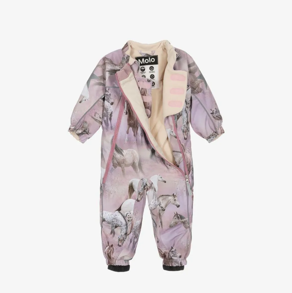Girls Pink Horse Snowsuit
