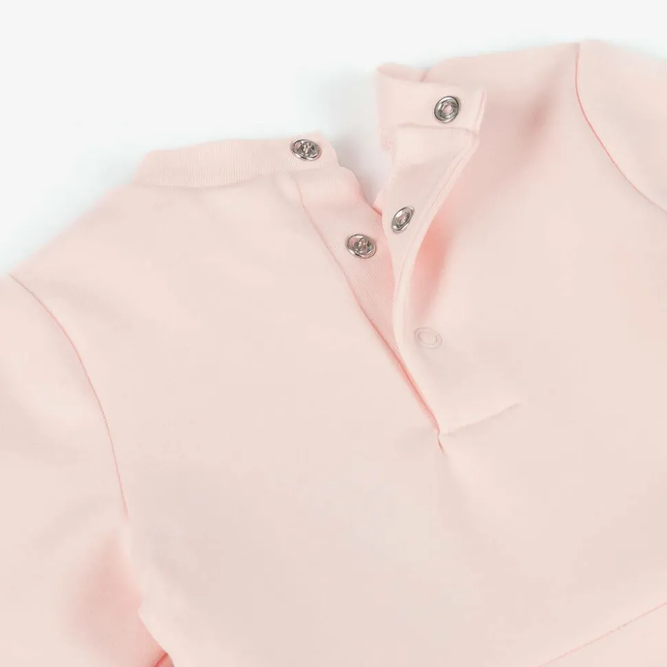 Girls Pink Jersey Monogram Dress