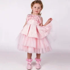 Girls Pink Lace & Tulle Dress