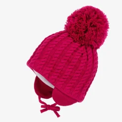 Girls Pink Laura Giant Pom-Pom Beanie