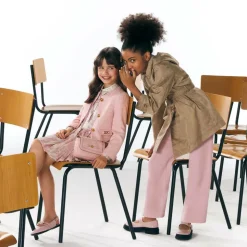 Girls Pink Leather & Tweed Medusa Bag (16cm)