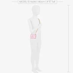 Girls Pink Leather Bow Bag (12cm)