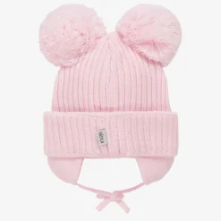 Girls Pink Minnie Double Pom-Pom Hat