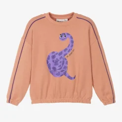 Girls Pink Organic Cotton Snake Sweatshirt