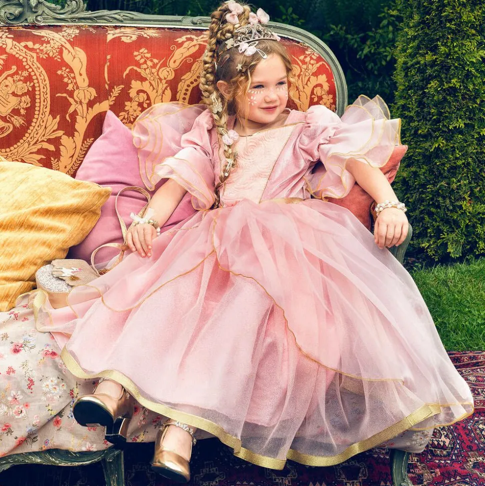 Girls Pink Organza Princess Dress Costume