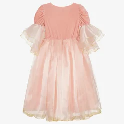Girls Pink Organza Princess Dress Costume