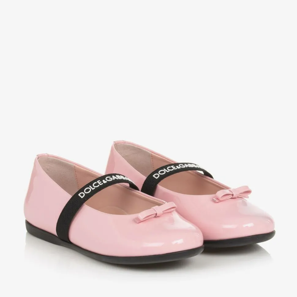 Girls Pink Patent Leather Pumps