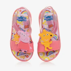 Girls Pink Peppa Pig Jelly Sandals