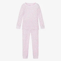 Girls Pink Pima Cotton Tulip Blossom Pyjamas