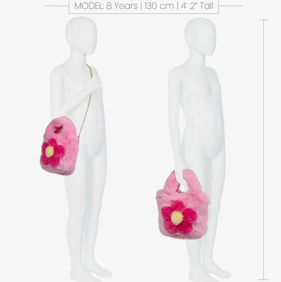 Girls Pink Plush Handbag (21cm)