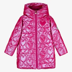 Girls Pink Quilted Coat