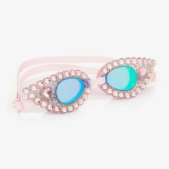 Girls Pink Rhinestone Splash Goggles