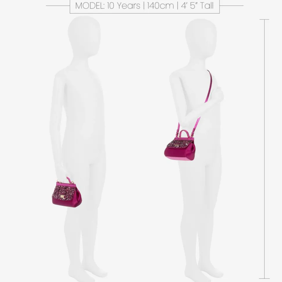 Girls Pink Rhinestones Sicily Bag (14cm)