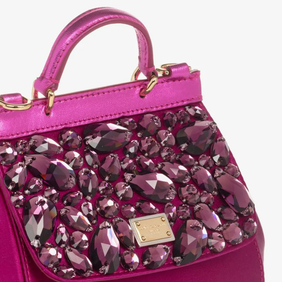 Girls Pink Rhinestones Sicily Bag (14cm)