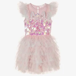 Girls Pink Sequin Unicorn Costume Dress