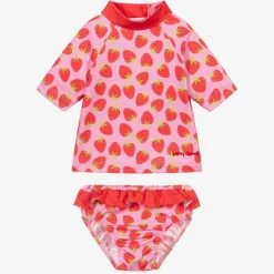 Girls Pink Strawberry Tankini (UPF 50+)