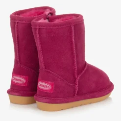 Girls Pink Suede Leather Boots